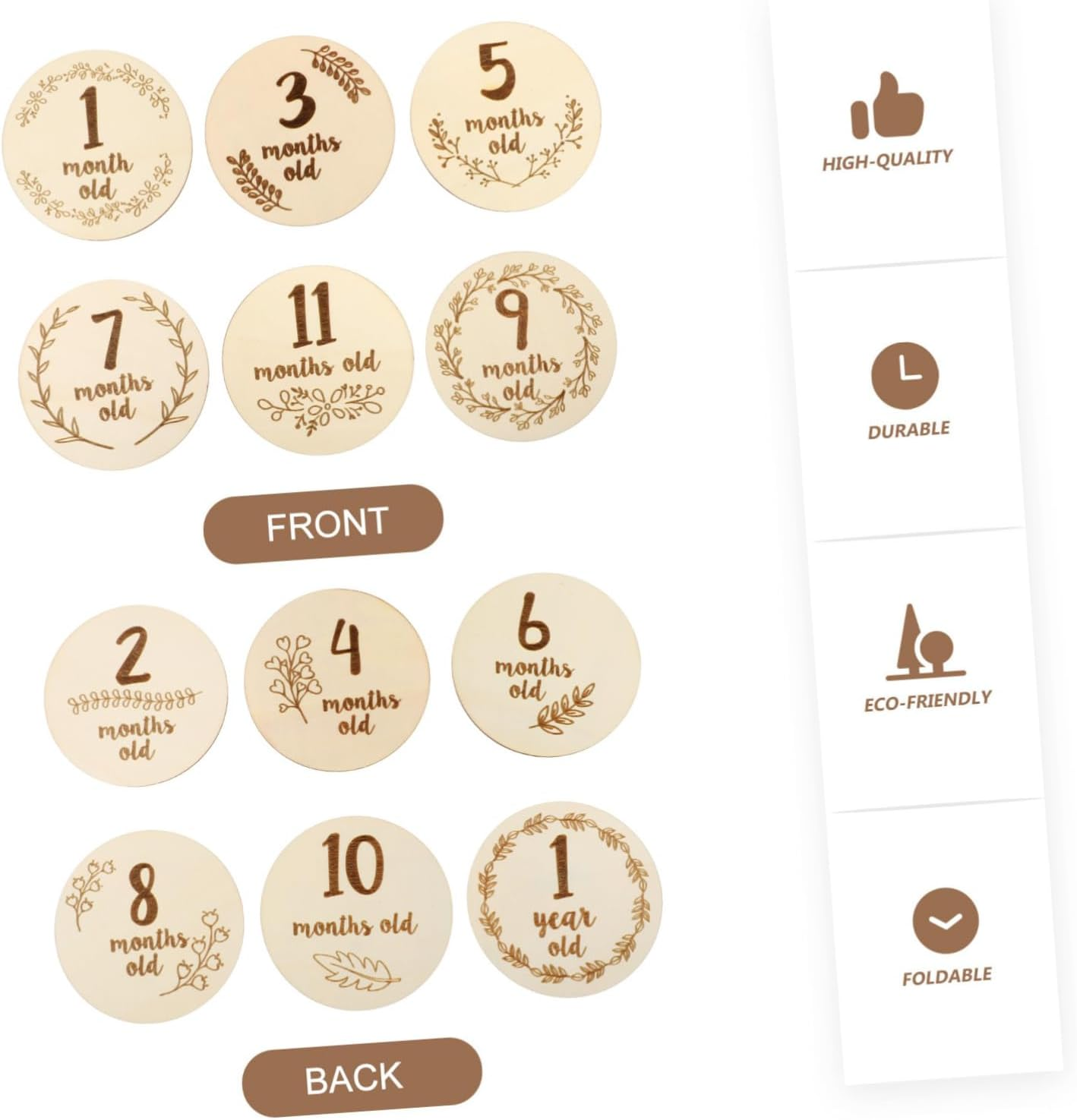 6Pcs Hello Newborn High Contrast Milestone Cards Birth Month Photo Props Unique Newborn Shower image number 6