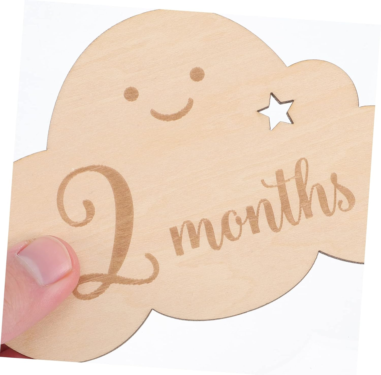 MAGICLULU Wooden Growth Cards 8-Piece Set for Newborns Monthly Discs Baby Announcement Signs for Showers image number 3