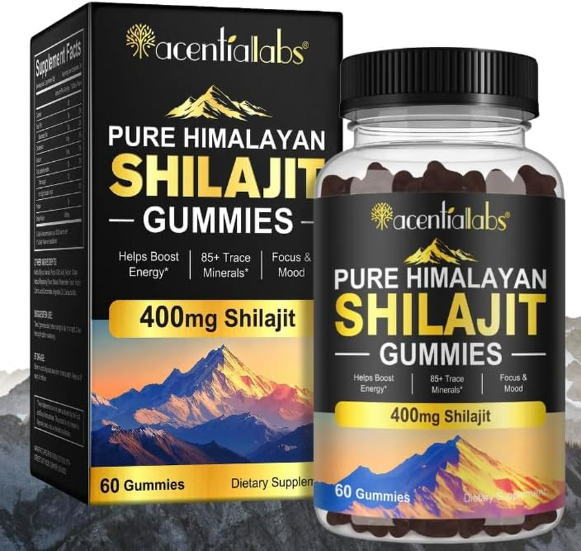 Himalayan Shilajit Gummies &ndash; Organic Natural Supplement with 85+ Trace Minerals for Energy, Focus & Mood Support &ndash; 60 Delicious Gummies