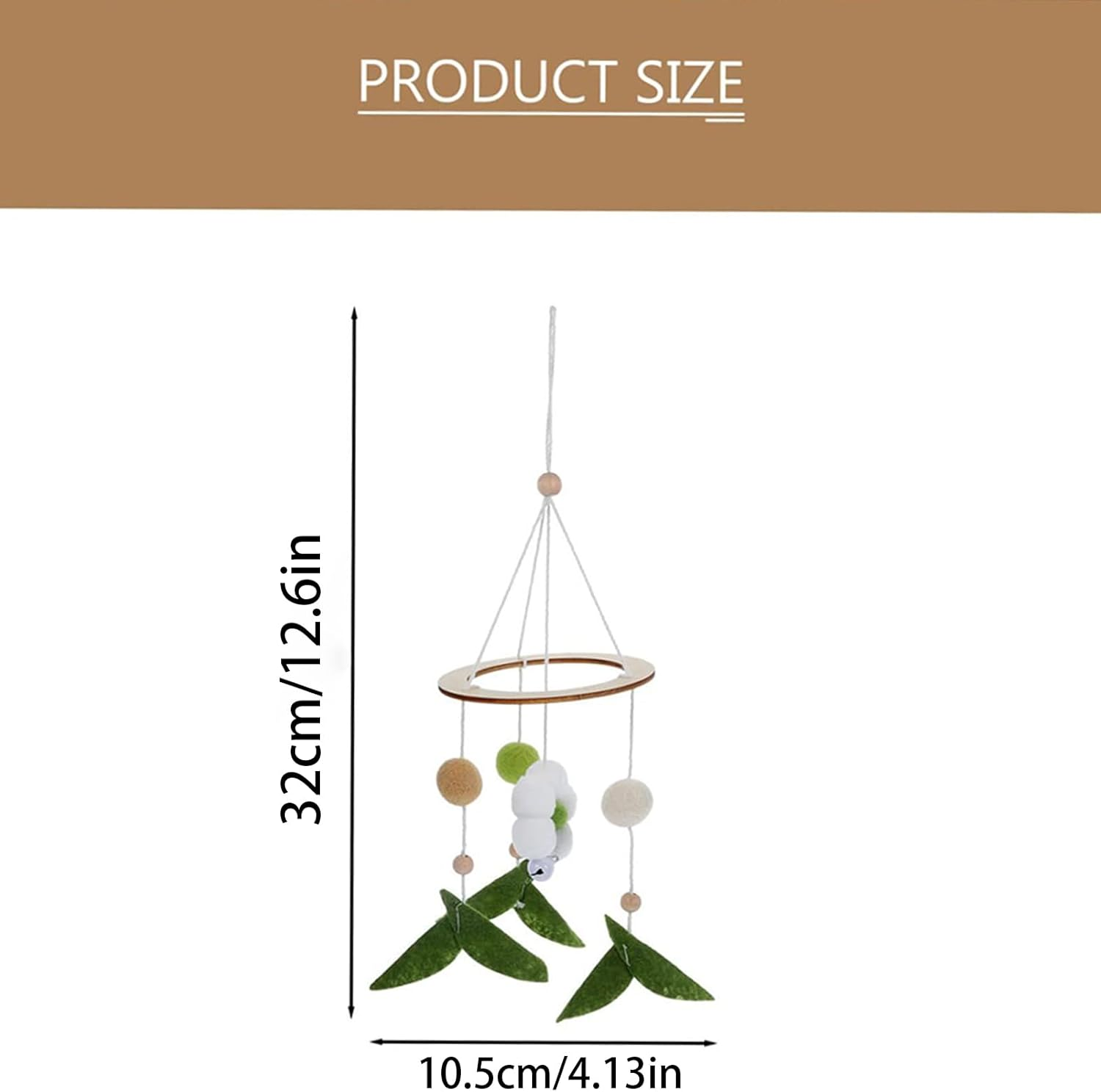 Crib Furniture | Ornament for Baby Cot, Hanging Decoration in Felt with Flowers for Cot and Cot Boys and Girls image number 2