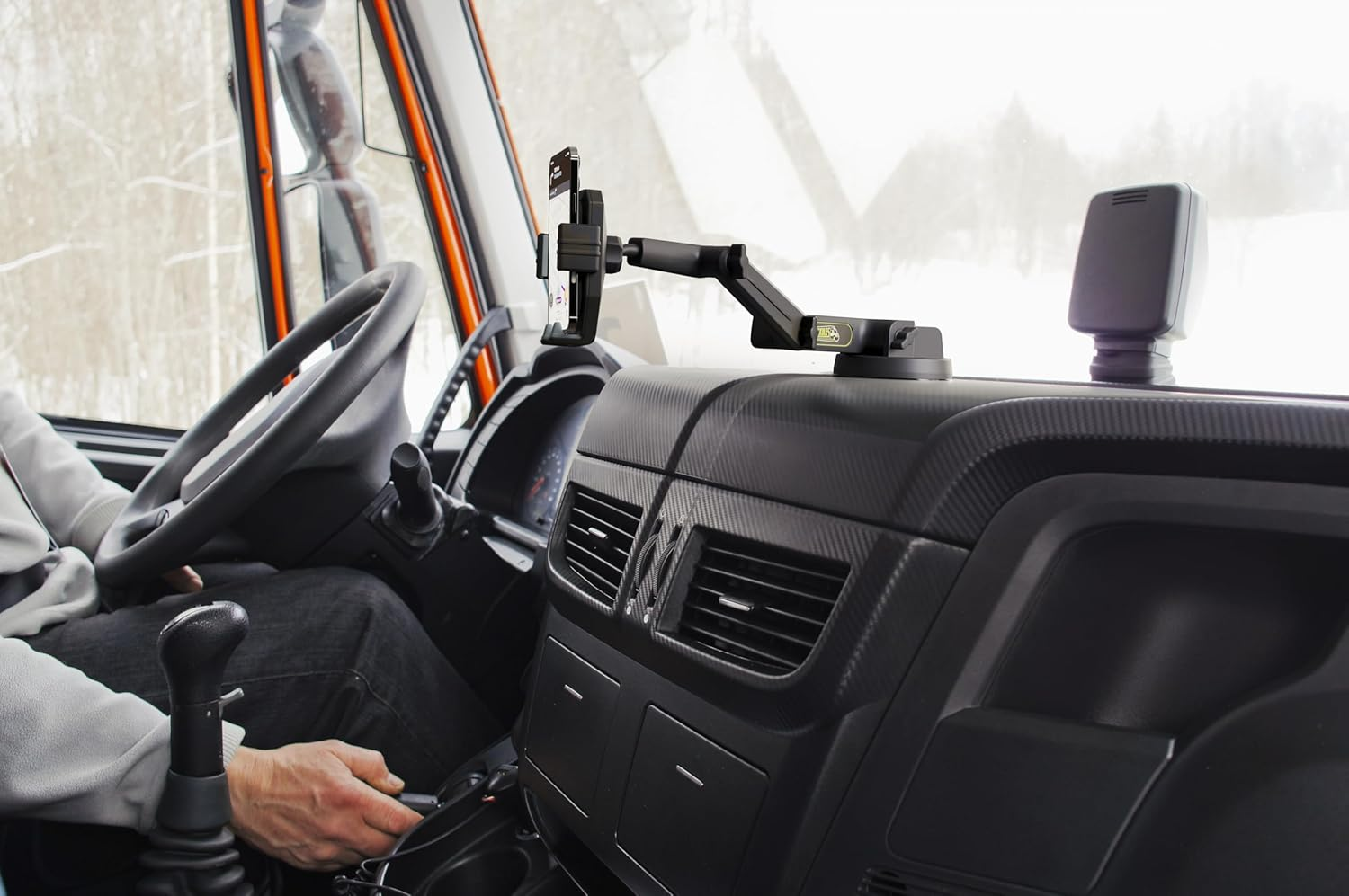 Phone Mount for Truck Phone Holder for Truck - Heavy Duty Super Suction Cup, Mobile Device Holder for Dashboard Window 16.9 Inch Long Arm & Stable, Iphone & Samsung Compatible, Big Rig Trucker, Gray image number 3