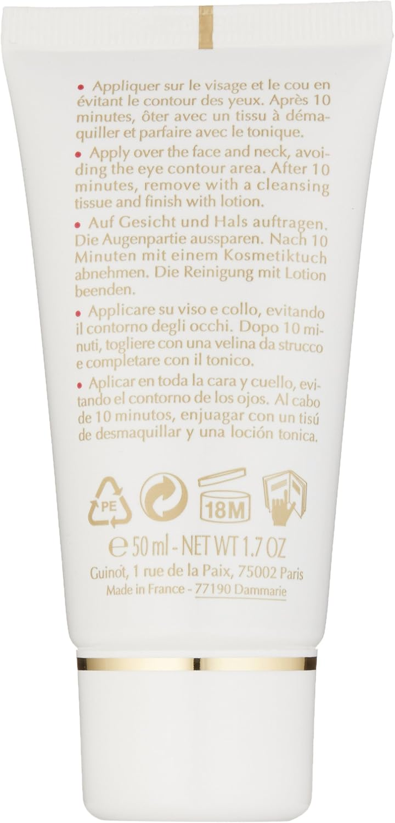 Guinot 50Ml Masque Essentiel Nutrition Confort Instant Radiance Moisturizing Mask Dry Skin image number 2