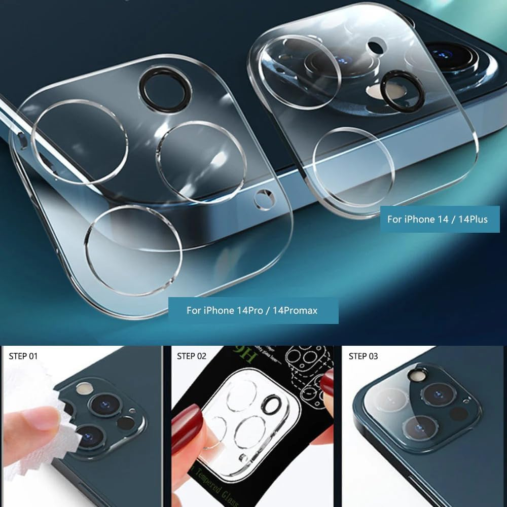 [2 Pack] Clear Camera Lens Tempered Glass Screen Protector Cover, JR Joyreap 9H Ultra-Thin Transparent Camera Lens Protective Tempered Glass Protector Film for Iphone 13 12 11 Mini Pro Promax (For Iphone 13) image number 5