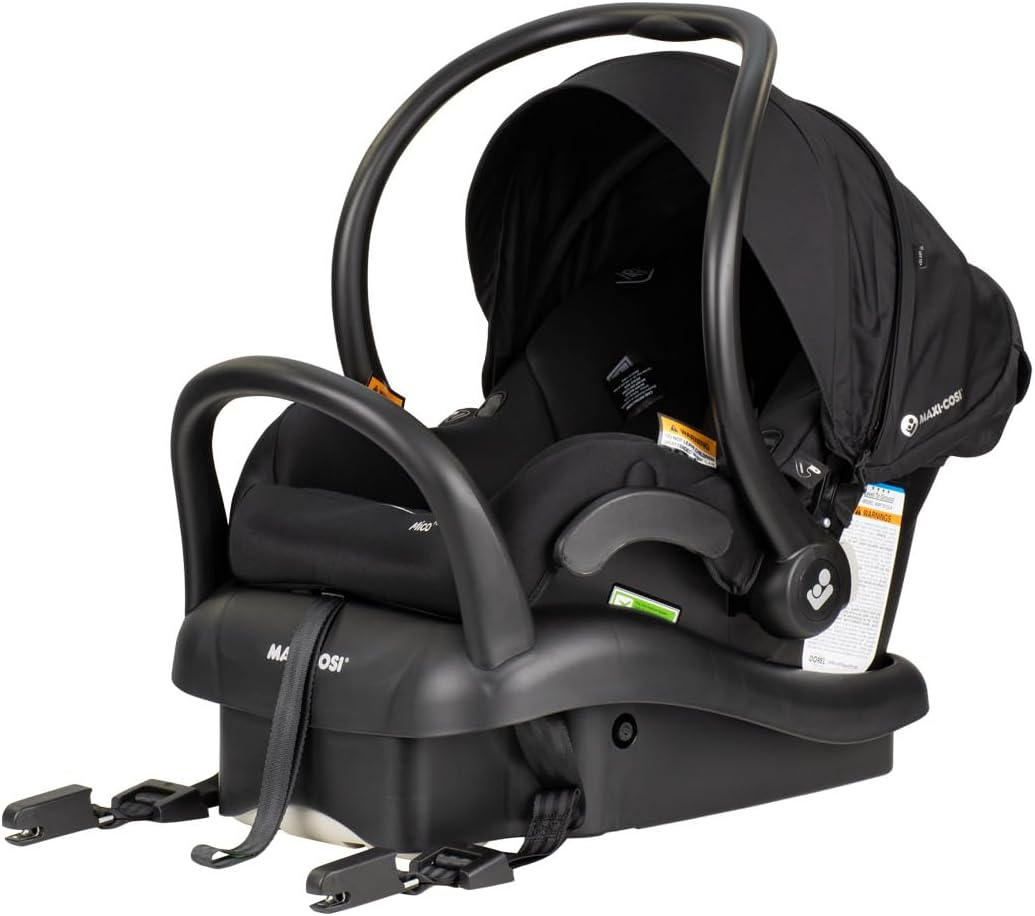Maxi COSI Mico plus Baby Capsule ISO- Onyx, Air Protect Infant Car Seat with Superior Side Impact Protection, Extendible UPF 50+ Sun Canopy, Water Resistant Hood, and Travel System Compatibility image number 4