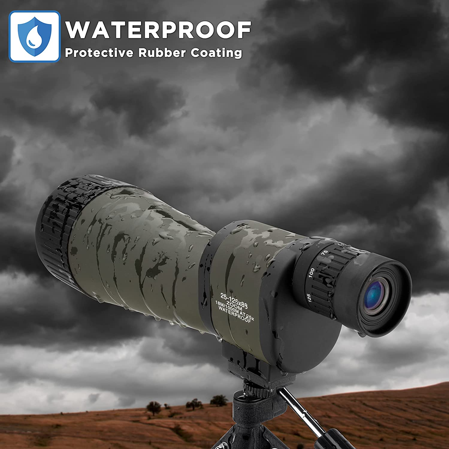 Barska Benchmark Waterproof Straight Spotting Scope with High Zoom Power, Objective Focus, Carrying Case & Tripod for Hunting Birding Target Shooting image number 4