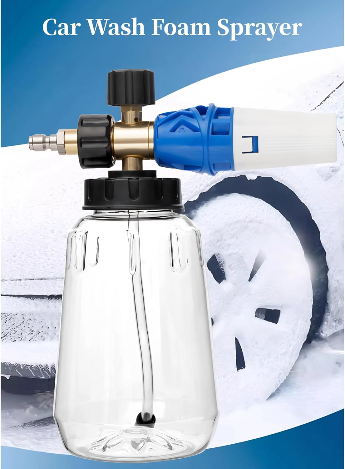 Foam Cannon for Pressure Washer, Snow Foam Cannon Car Wash Sprayer with 1/4 Inch Quick Connect, A4000PSI Wash Foam Sprayer, Car Washing Accessories image number 6