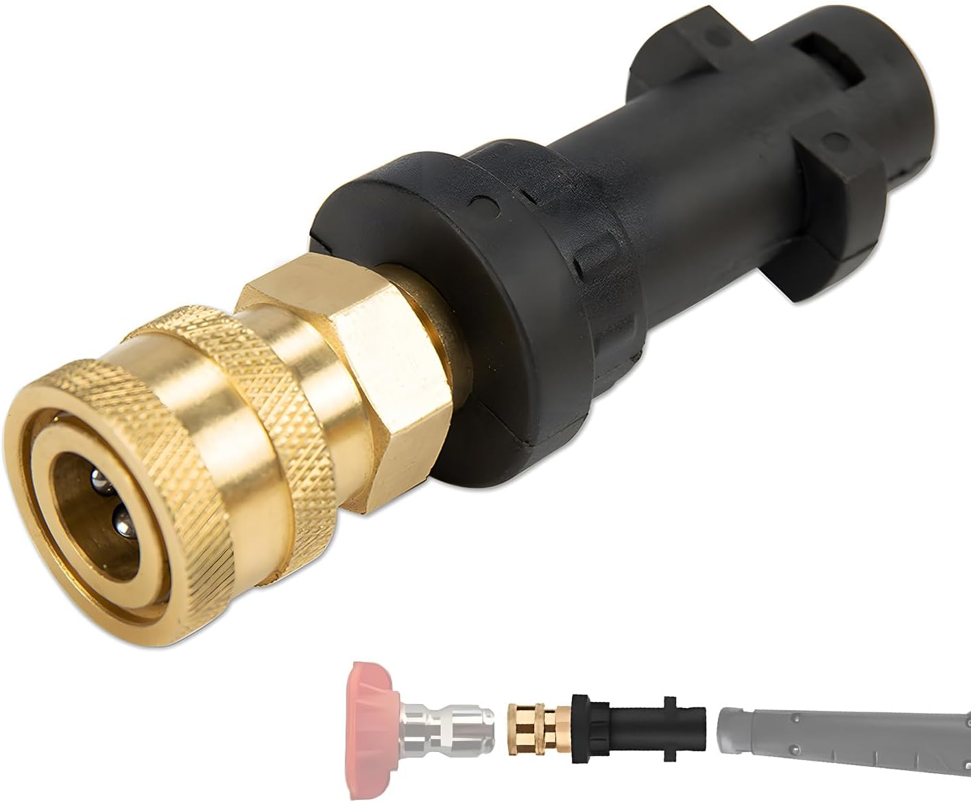 Pressure Washer Gun Adapter, 1/4 Inch Quick Connect Fitting, Only Compatible K2, K3, K4, K5, K6, K7 (1&times;Adapter) image number 3