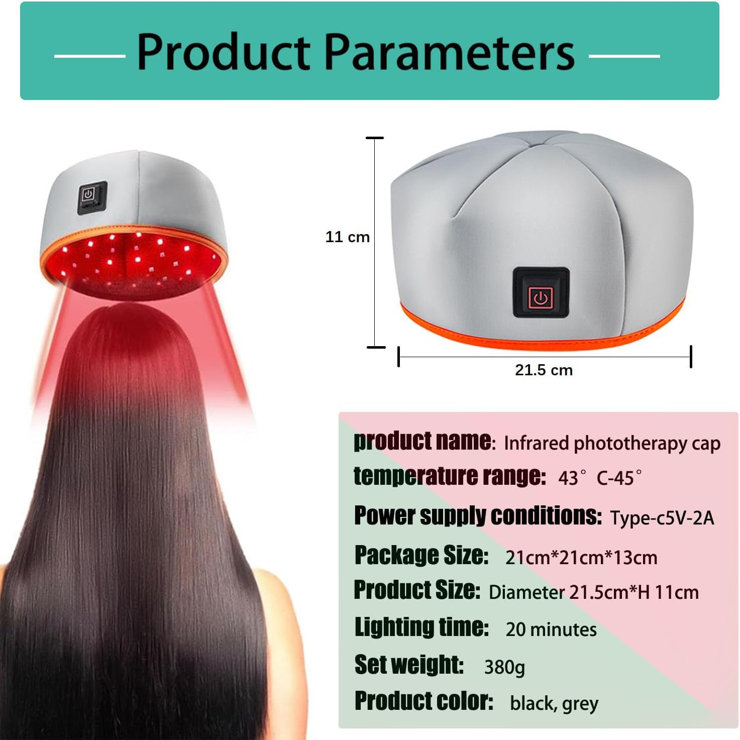 Red Light Therapy for Hair Growth,Red Light Hair Growth System,Fda Cleared for Hair Loss in Men & Women,Advanced Hair Regrowth System,Red Light Therapy Cap. (Black) - Silver image number 2