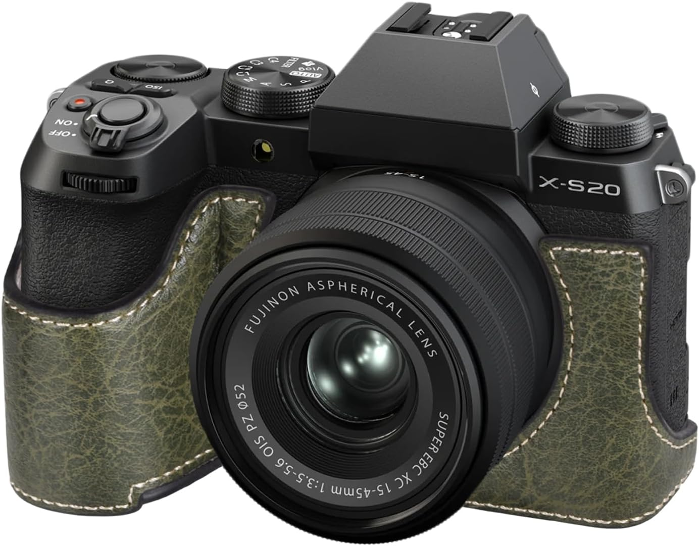 VOVMOEYA XS20 Case,Half Camera Case for Fuji XS20,PU Leather Camera Half Case Compatible with Fujifilm X-S20 Digital Camera - Black