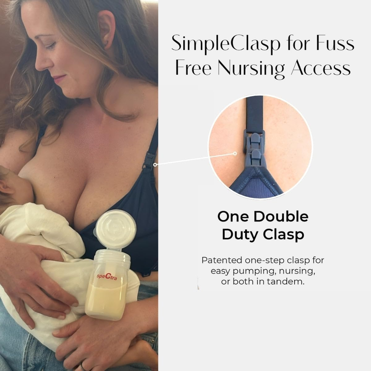 Supermom Hands Free Pumping and Nursing Bra - Hands Free Nursing Bra for Pumping - Breastfeeding Bras for Women, Sunkissed Rose - Seamless, Large image number 2