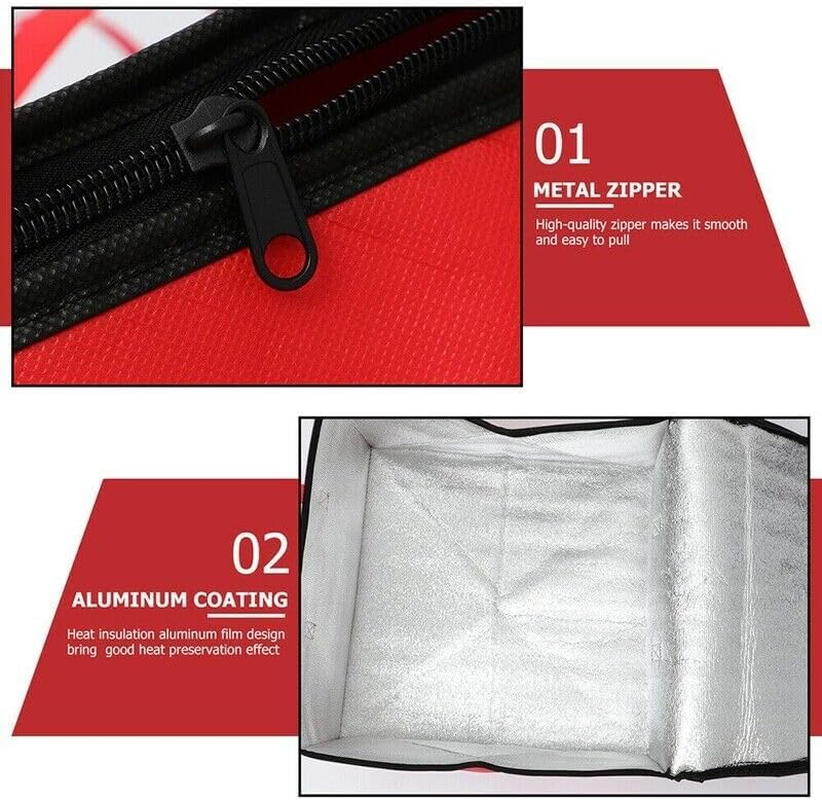 Pizza Delivery Bag Insulated Thermal Food Container Backpack Storage Insulated, Durable Non-Woven Fabric, 40X40X22Cm, Versatile for Hot and Cold Items
