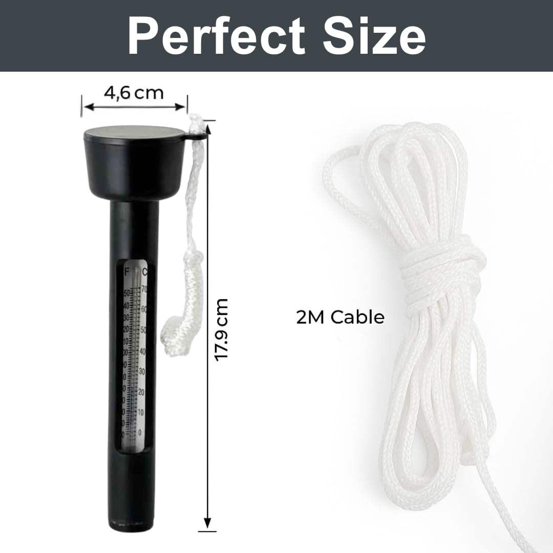 Floating Thermometer for Ice Bath & Pool &ndash; Waterproof Floating Design | Displays in Celsius & Fahrenheit | for Cold Plunge Tubs, Bathtub & Spa Bath