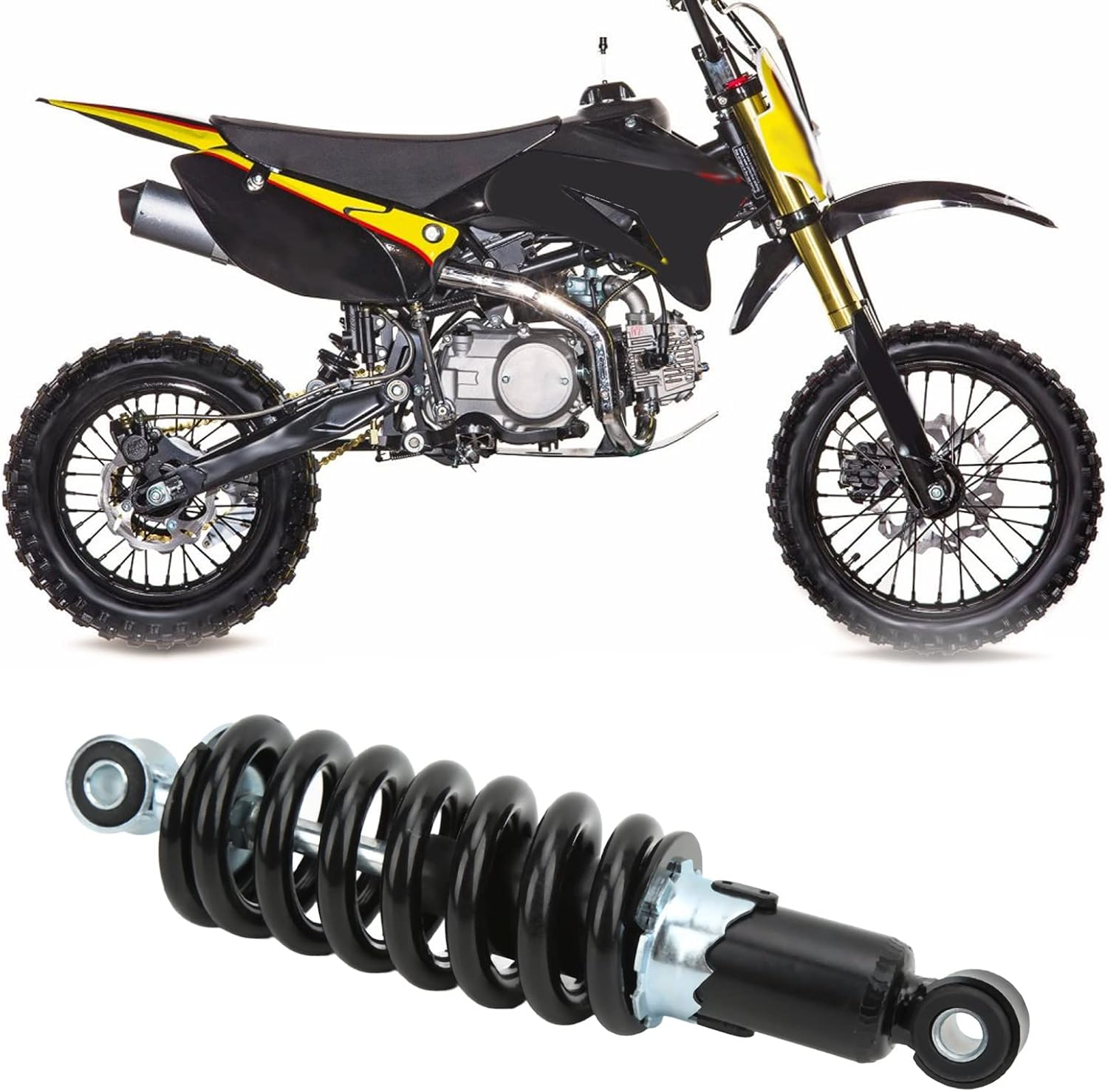 240Mm Motorcycle for Bikes, Atvs, Karts, Scooters &ndash; 325Mm Replacement Suspension Damper with Spring Design image number 6
