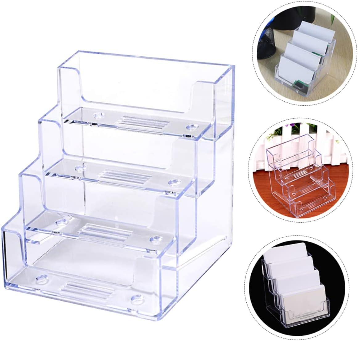 KICHOUSE Card Display Stand Business Cards Organizer Name Storage Case Desk Accessory Corners image number 3