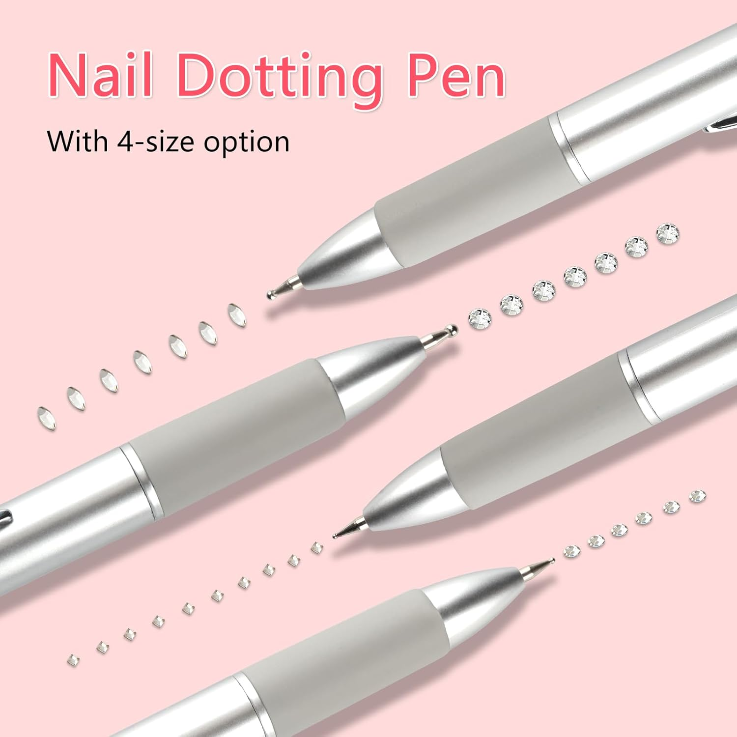 ANGNYA Dotting Tool Nail Art, 4-IN-1 Ballpoint Pen Design Nail Dotting Tool for Painting with Size Marking and Pressing Head, Nail Tools for Nail Art image number 4