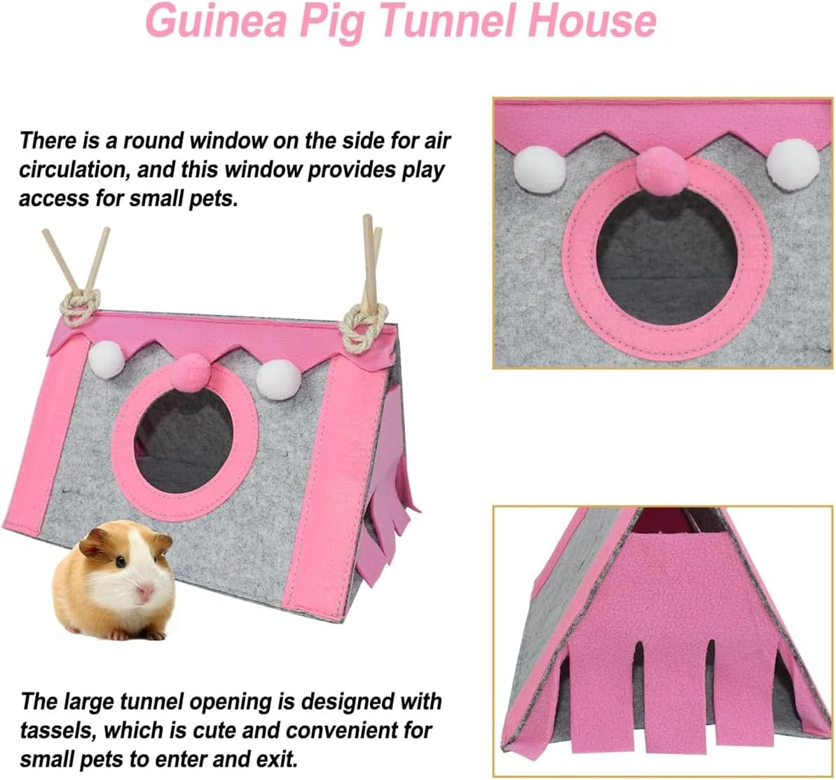 AIMALL Double Layer Small Pet Hammock &ndash; Cozy Warm Hanging Nest for Squirrels, Hamsters, and Other Small Animals, Easy to Install, 11.02 X 6.69 Inches image number 2