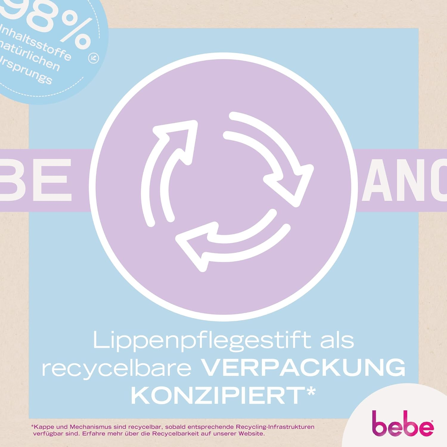 Bebe Classic Lip Balm (4.9 G), Lip Balm with Avocado Oil & Shea Butter, Gently Nourishes Lips with Ingredients of Natural Origin and No Mineral Oils image number 1