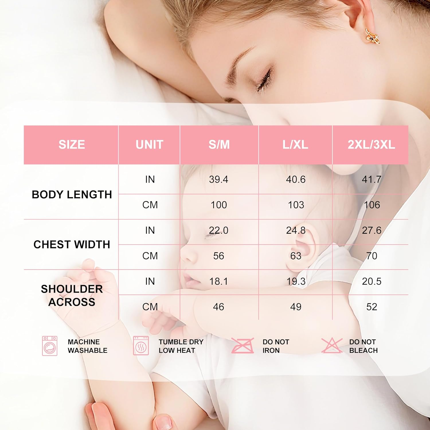 V.&GRIN Mommy and Me Robe and Swaddle Set, Maternity Robe and Matching Baby Blanket | Hospital Outfits Labor Delivery image number 3