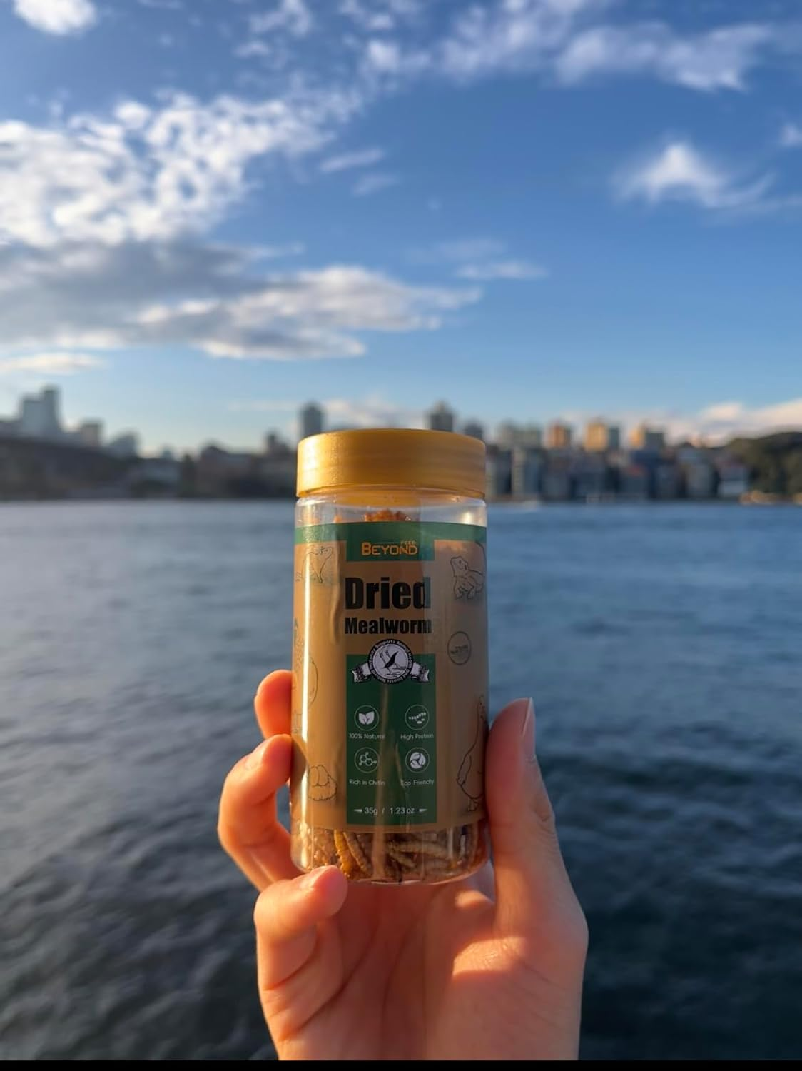 Beyondfeed&trade; 1Kg Dried Black Soldier Fly Larvae - Nutrient-Rich, Sustainable Feed for Chickens, Ducks, Birds, Reptiles, Fish, Hamster, Turtles and More (2.2Lbs/1Kg Package)