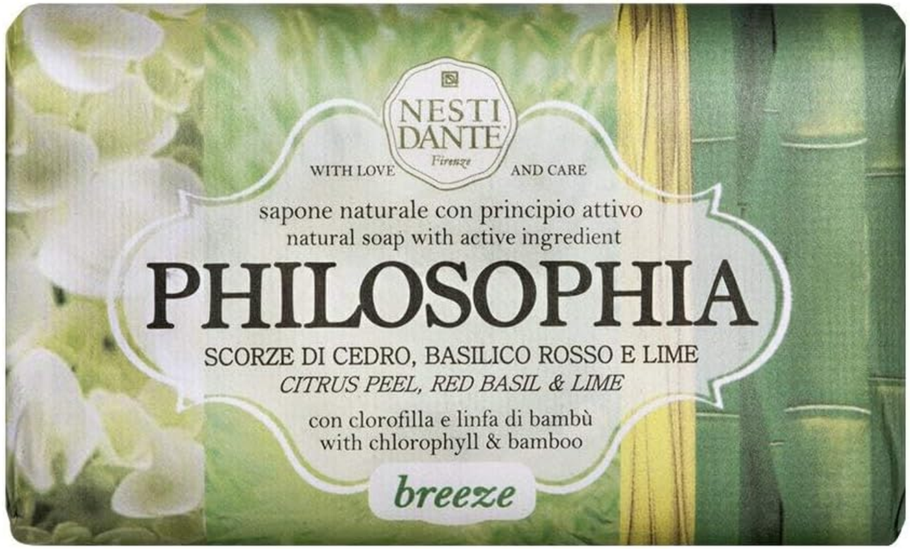 Nesti Dante Philosophia Natural Soap, Breeze/Citrus Peel/Red Basil and Lime with Chlorophyll and Bamboo, 8.8 Ounce image number 2
