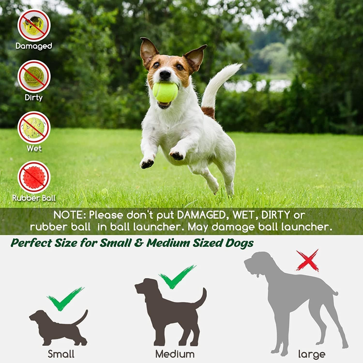 Automatic Dog Ball Launcher, Dog Ball Thrower with 6 Balls, 3 Adjustable Distance Settings,Dog Toy for Indoor and Outdoor (Green) image number 3