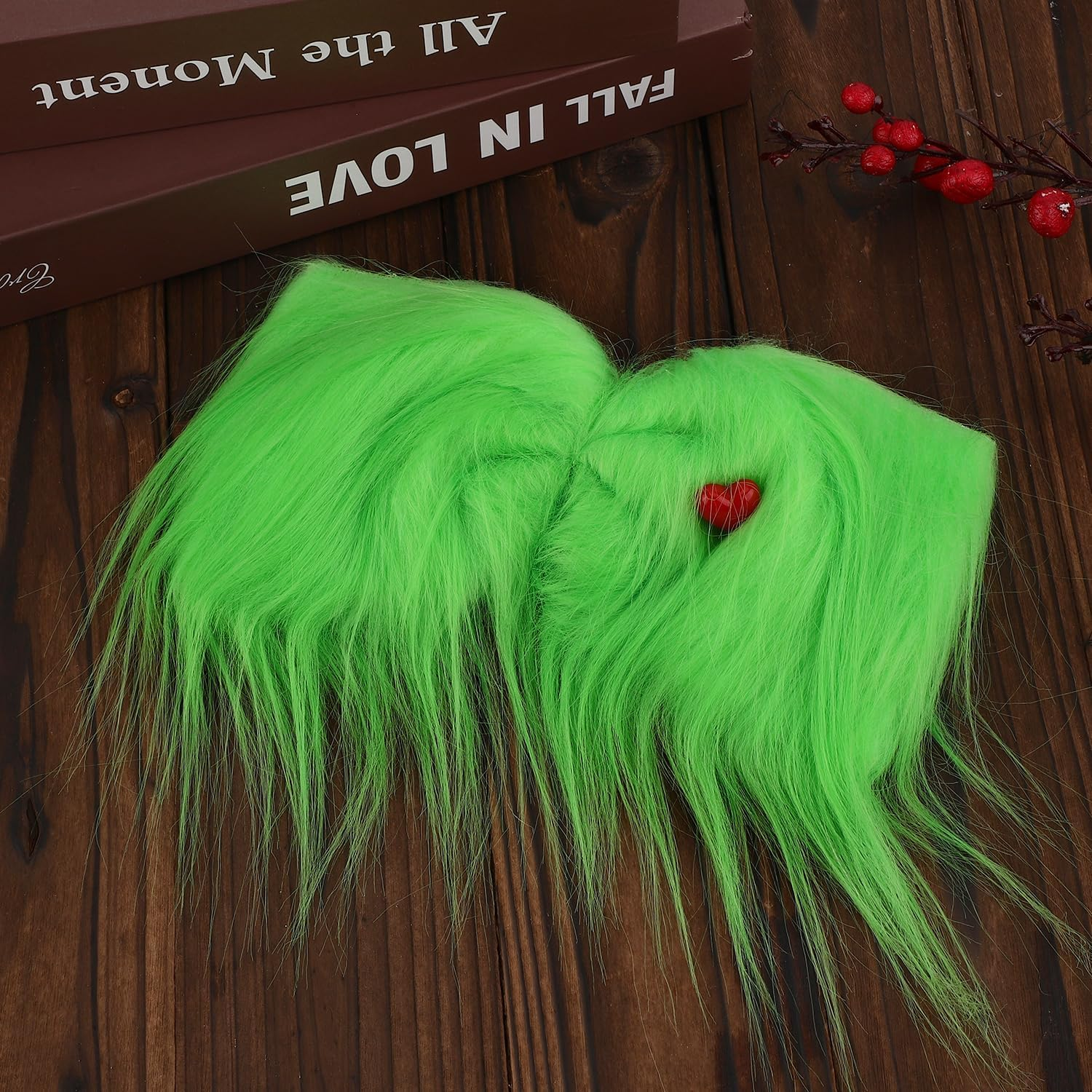 Large Green Furry Hair Bow, Green Headband Christmas Hair Clips Xmas Tree Decorations Fur Bowknot Christmas Hair Plush Pin Accessories for Women Girls Baby Costume Accessories Holiday Party