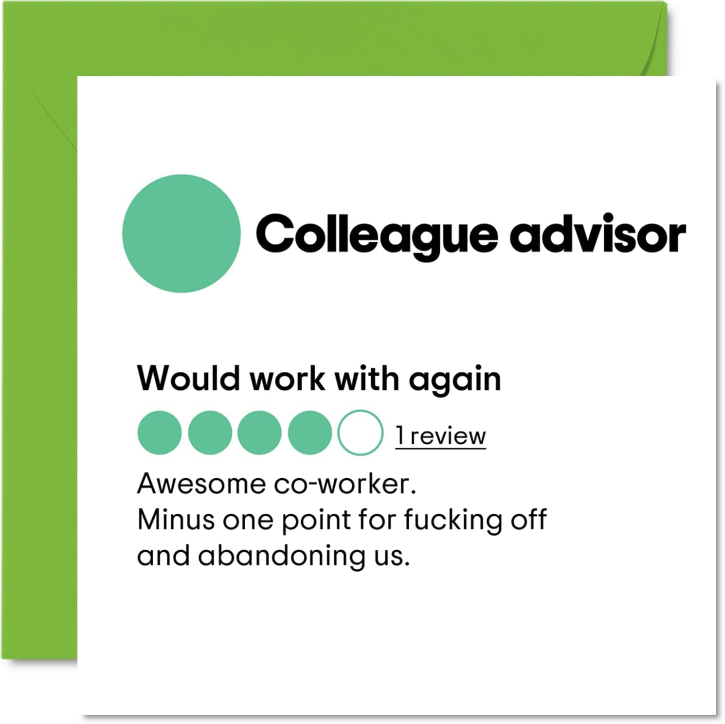 Leaving Card for Colleagues Women Men - Colleague Advisor - Good Luck in Your New Job Card, 145Mm Sorry Your Leaving Funny Congratulations Greeting Cards image number 1