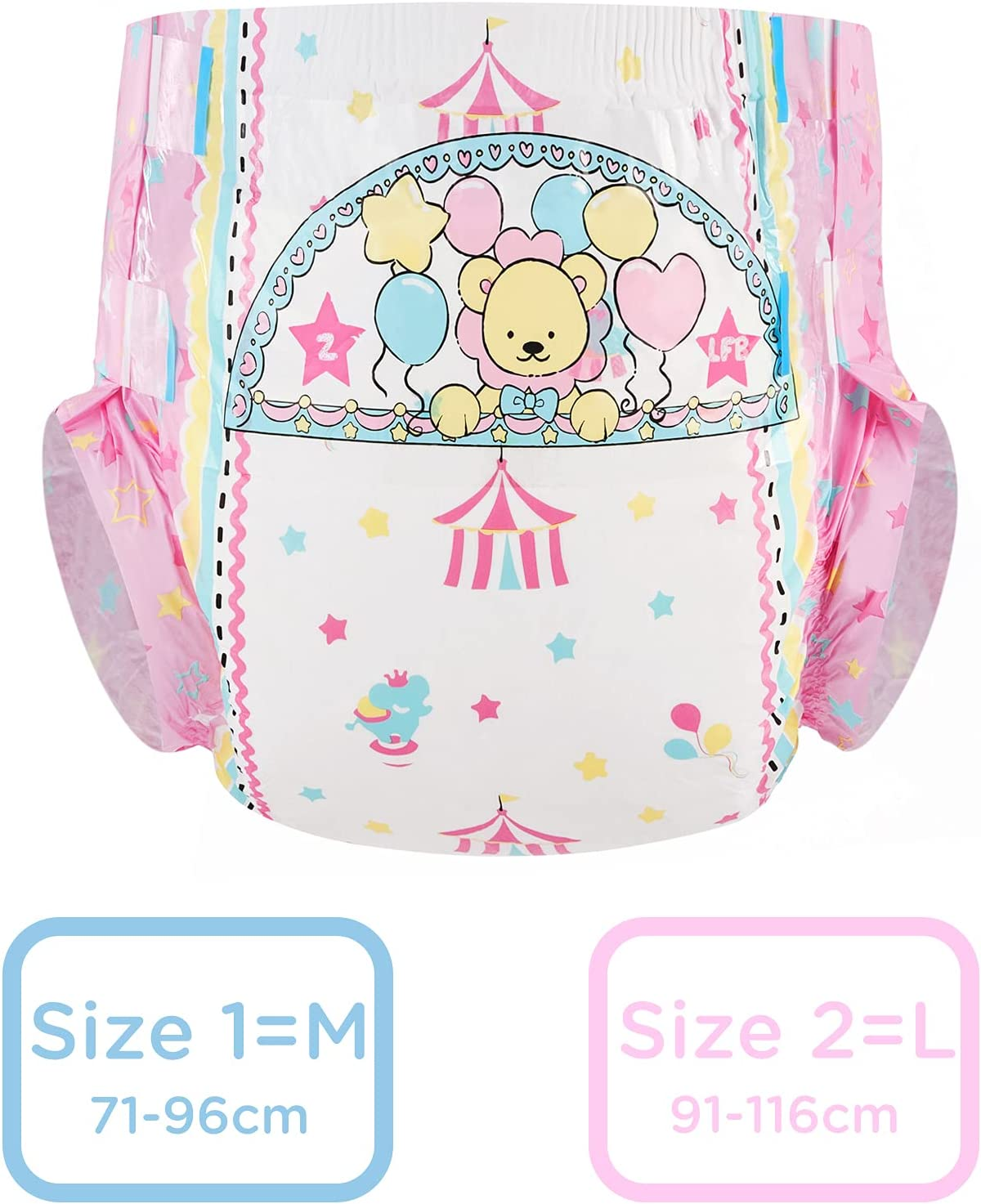 Littleforbig Adult Printed Diaper 2 Pieces - Little Circus L image number 2