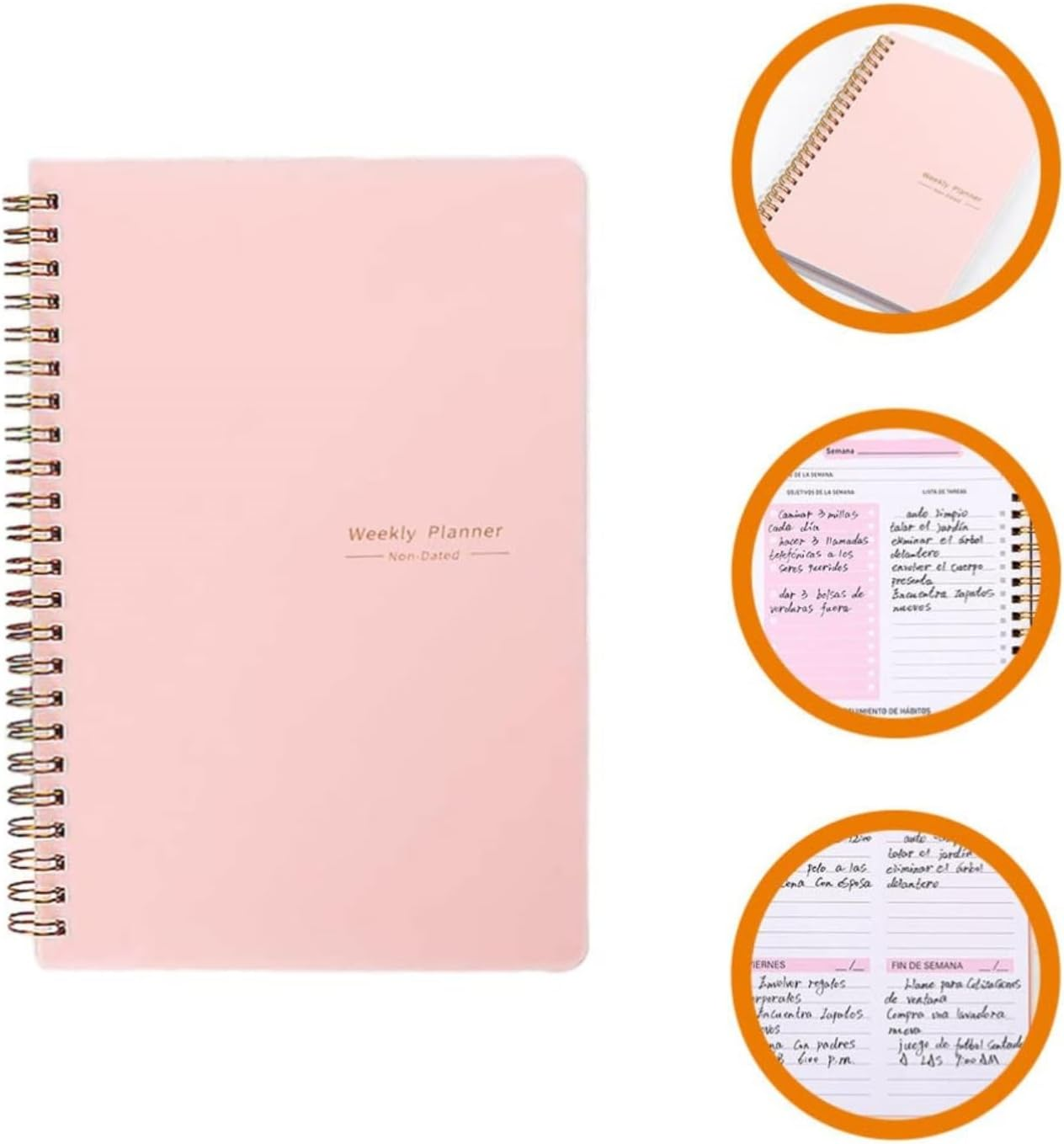 MEZOKUCEL Weekly Planner Notebook 52 Weeks Undated for Students, Work & Fitness A5 Productivity Organizer with To-Do Lists & Checklists 52 Pages for Time Management & Goal Tracking (Blue) image number 6