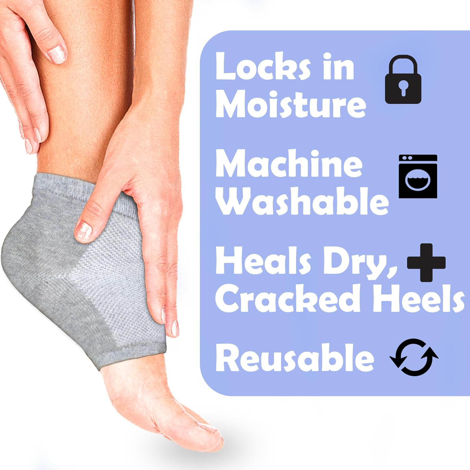 Moisturizing Socks for Cracked Heel Treatment: Socks for Cracked Heel Repair, Silicone Toeless Socks, Spa Gel Socks for Dry Cracked Feet Women, Lotion Moisture Pedicure Socks image number 2
