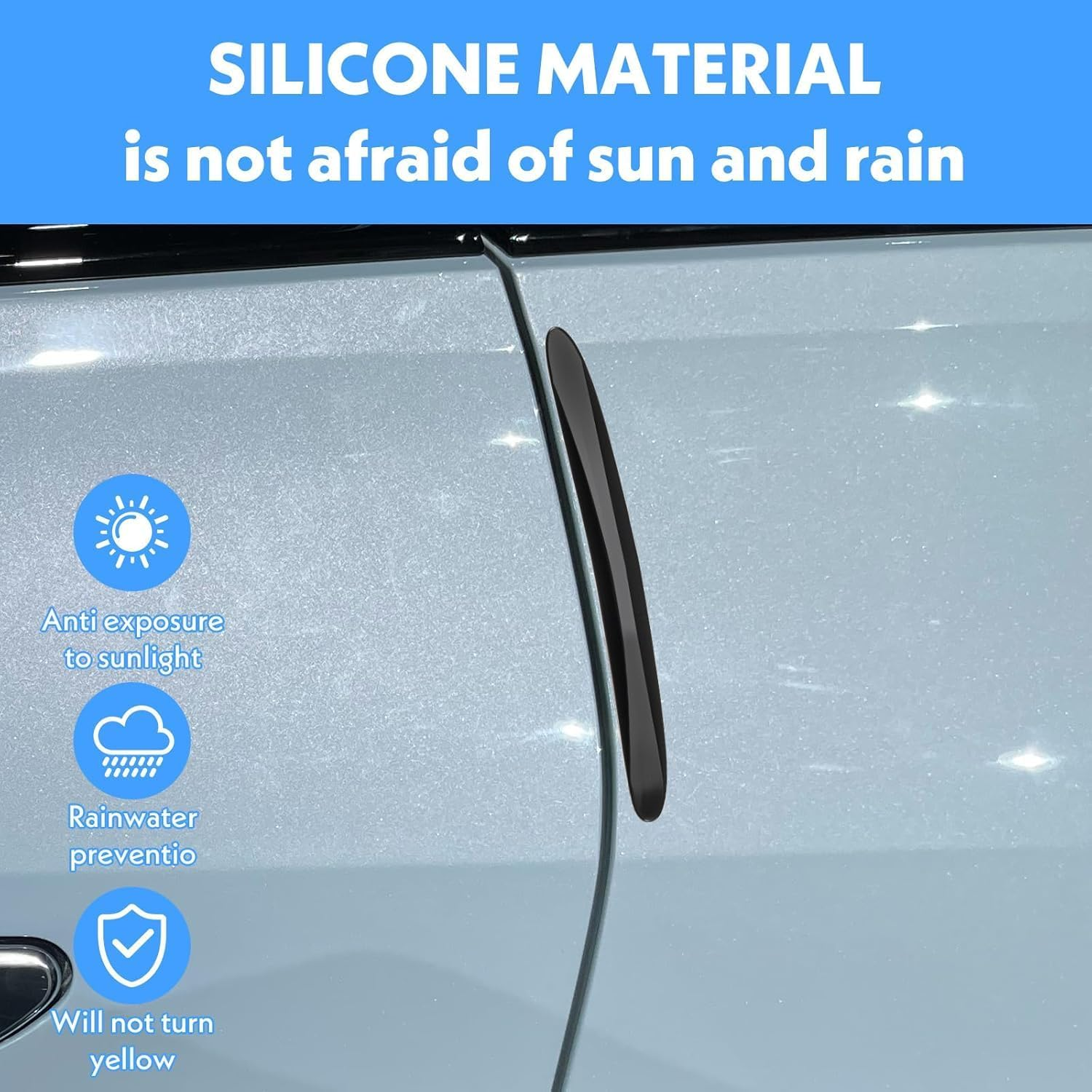 12 Pcs Car Door Edge Guards, Anti-Collision Strips for Car Side Door Edge Protection - Scratch Guard Protector for Exterior Door Handles, Rear View Mirrors & Bumper Prevent Dings & Scratches (Black) - Black image number 5