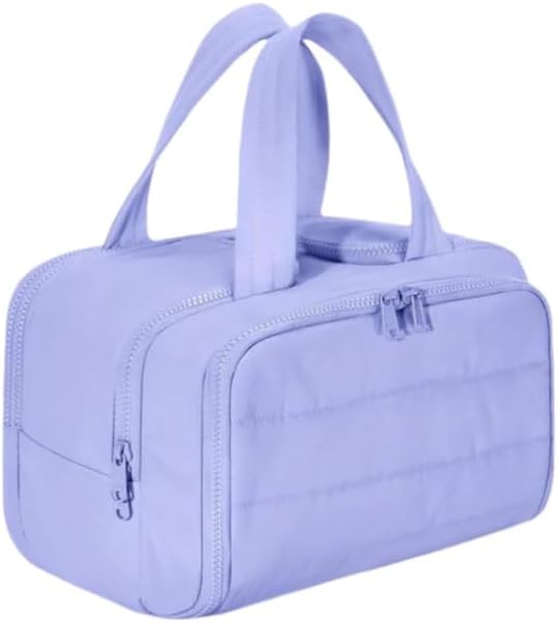 Large Travel Cosmetic Bag with Wet Dry Separation, 12.2 Inch Makeup Organizer with Large Capacity and Multiple Pockets for Women (Purple) - Abvian