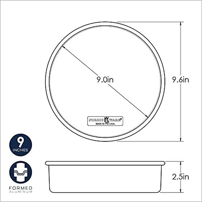 Nordic Ware 9" round Non-Stick Natural Aluminum Cake Pans (2 Pack), Metallic image number 2