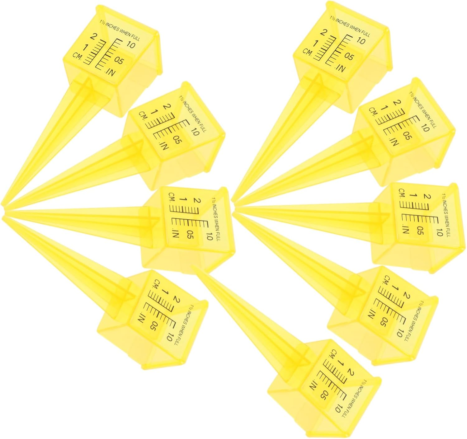 9Pcs Plastic Rain Gauge Outdoor Water Measuring Tool for Lawn and Garden Accurate Rainfall Measuring Device for Sprinkler Cups Weather Education and Irrigation Management image number 5