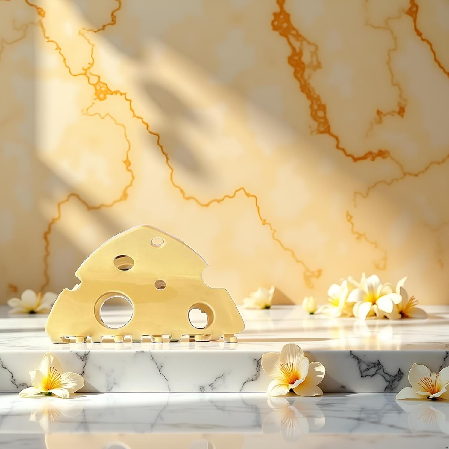 Yellow Hair Clip Headdress Hollow Shark Clip Cute Cheese Acetate Hair Claw Party for Beauty Fashion Hair Styling Accessories image number 6