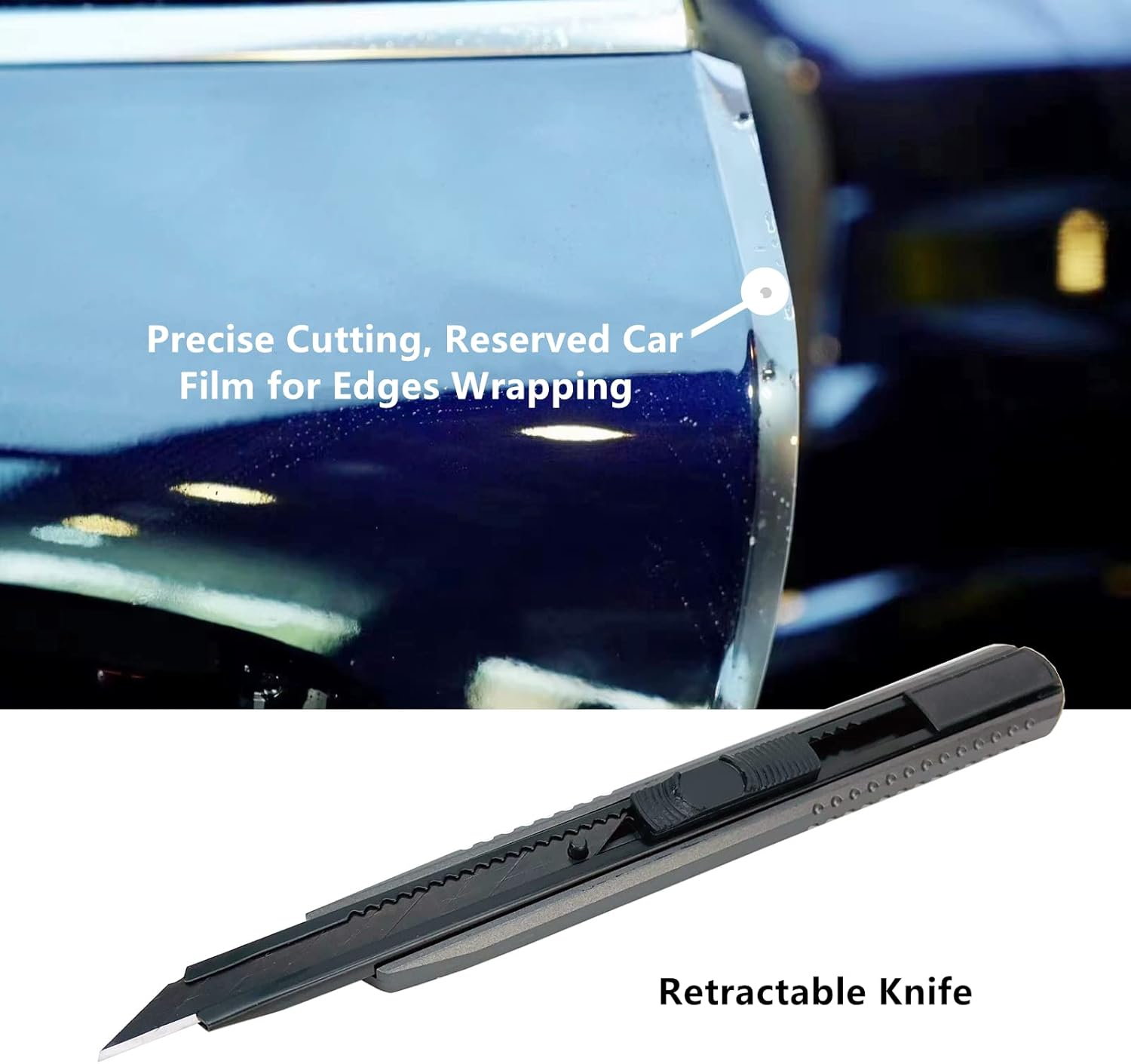 Umaki Car Graphics Vinyl Install Tools Kit with 5M Vinyl Wrap Cutting Tape, Cutter Knife, Vinyl Squeegee and Cleaning Cloth, for Knifeless Design Decals Line, 7 Piece image number 4