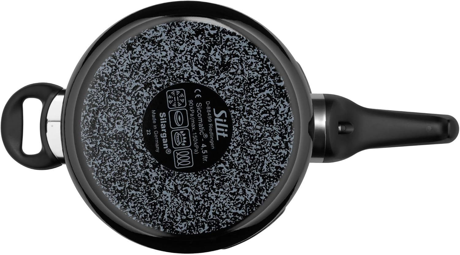 Silit Sicomatic&reg; T-Plus Pressure Cooker 2.5L without Insert &Oslash; 18 Cm Black Made in Germany inside Scale Silargan&reg; Functional Ceramic Suitable for Induction Hobs image number 5
