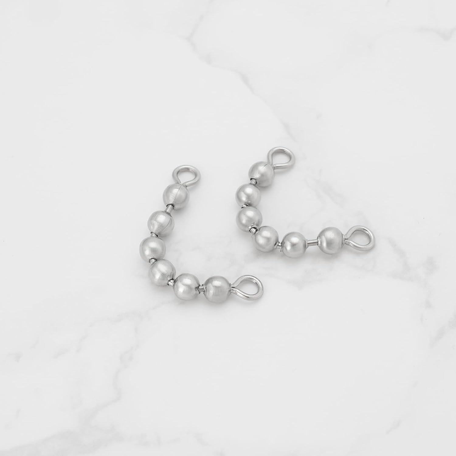 Create Idea 20Pcs Fishing Bead Chain Swivels 3/16 Inch 6 Bead Stainless Steel Catfish Swivel for Catfishing Freshwater Saltwater 4.5X45Mm image number 3