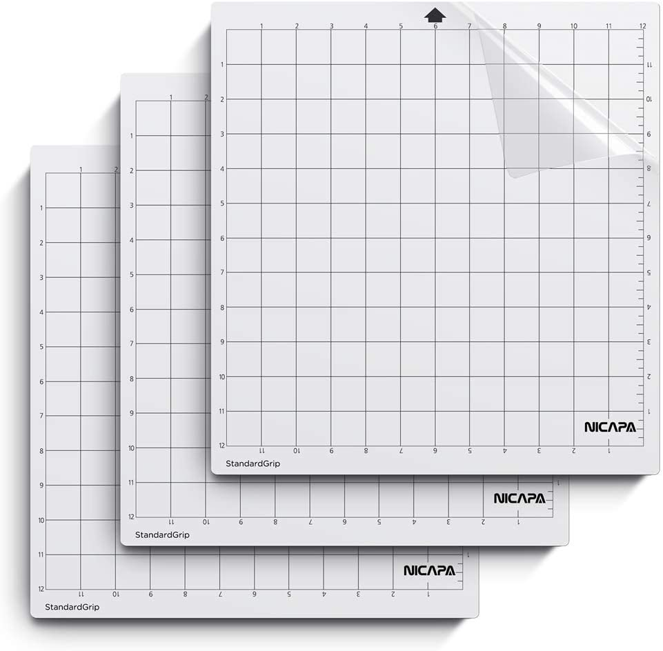 Nicapa Standardgrip Cutting Mat for Silhouette Cameo 4/3/2/1, Adhesive&Sticky Mat 12X12 Inch,3Pack Non-Slip Flexible Gridded Replacement Matts Accessories Set Vinyl Craft Sewing image number 2