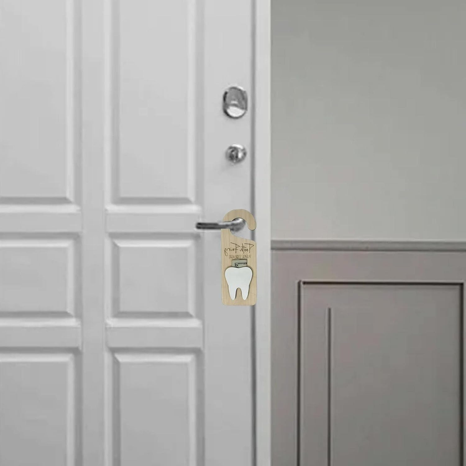 Kids Teeth Door Hanger,Wooden Lost Teeth Holder Collection Box with Locker - Kids Room Keepsake Tooth Holders for Home, image number 6