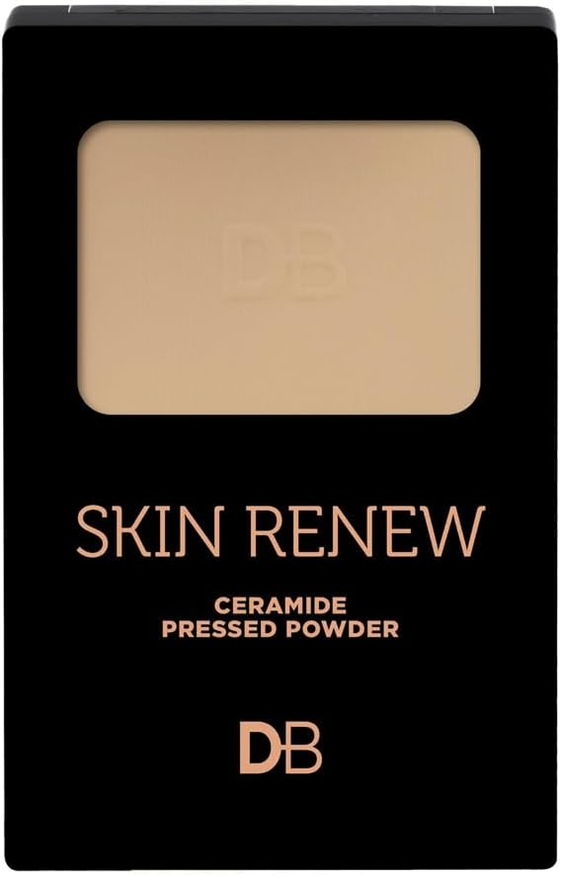 DB Cosmetics Skin Renew Ceramide Pressed Powder - Hydrating with Ceramides Hyaluronic Acid Vitamins C a - Lightweight Oil Absorbing Face Makeup Powder for Flawless Finish. Classic Ivory Shade