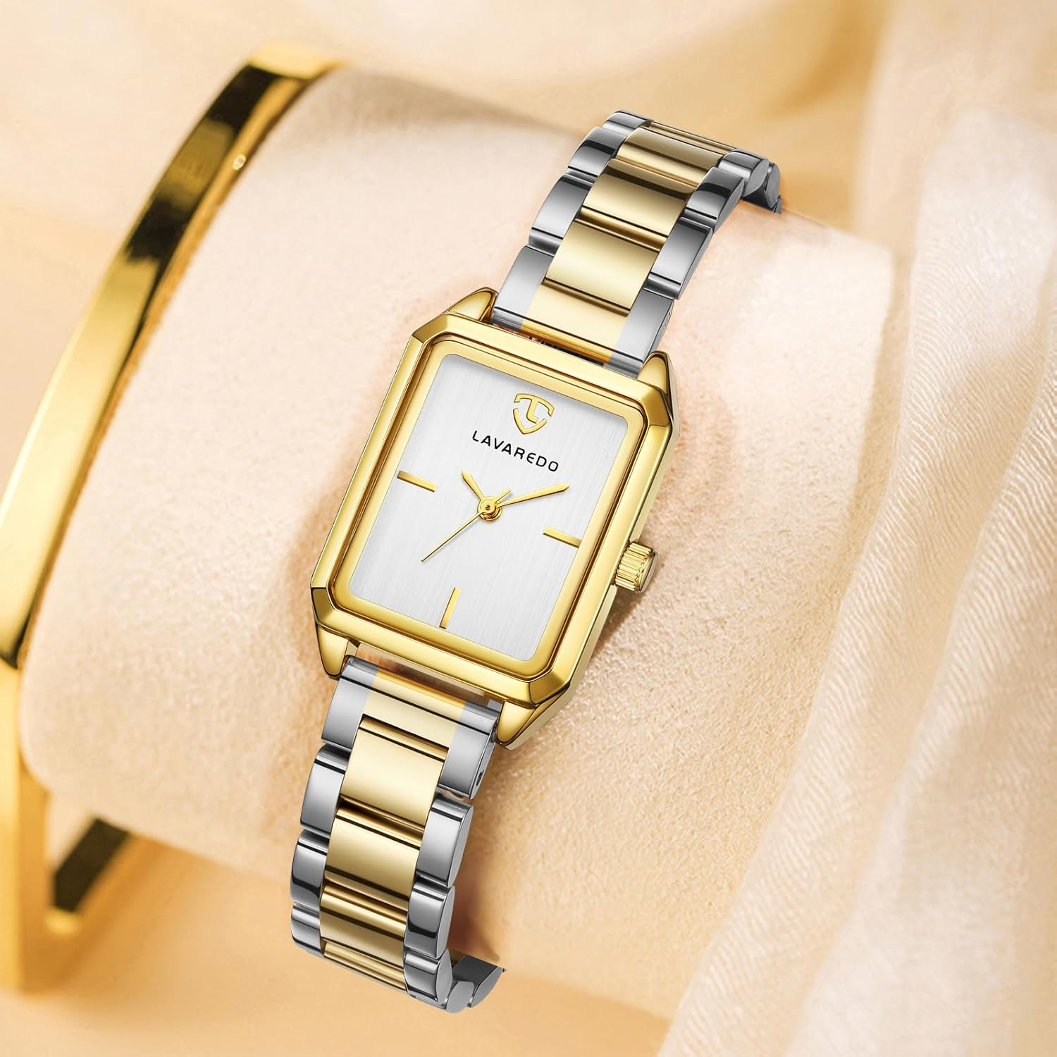 Gold Watches for Women, Dainty Womens Watch, Luxury Ladies Wrist Watches with Stainless Steel & Japanese Quartz Movement, Daily Waterproof Watches, a Great Women - 03-Goldblack image number 5