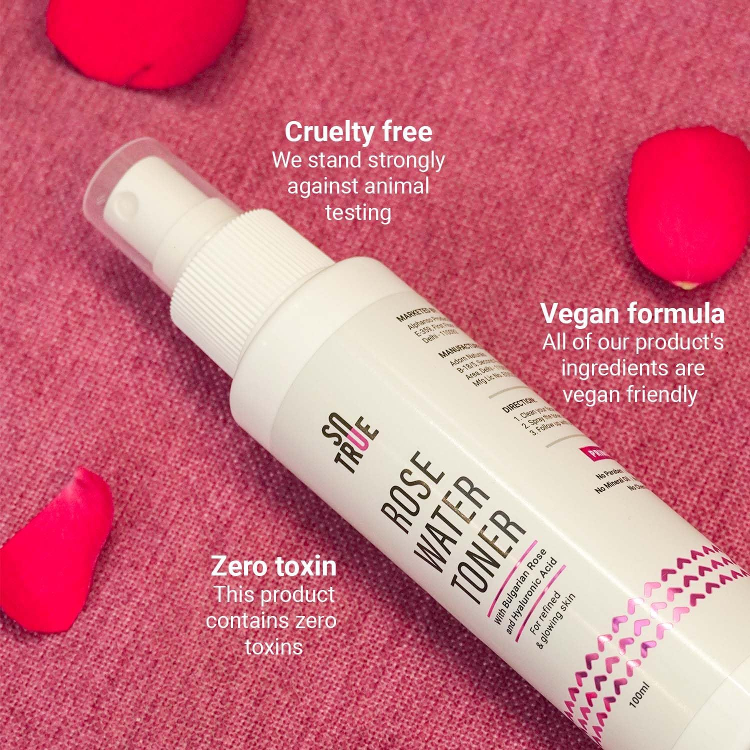 Rose Water Spray for Face Alcohol Free Face Toner with Bulgarian Rose Hyaluronic Acid 100Ml Skin Refining, Pore Tightening Suitable for Oily, Acne Prone, Dry and Normal Skin image number 4