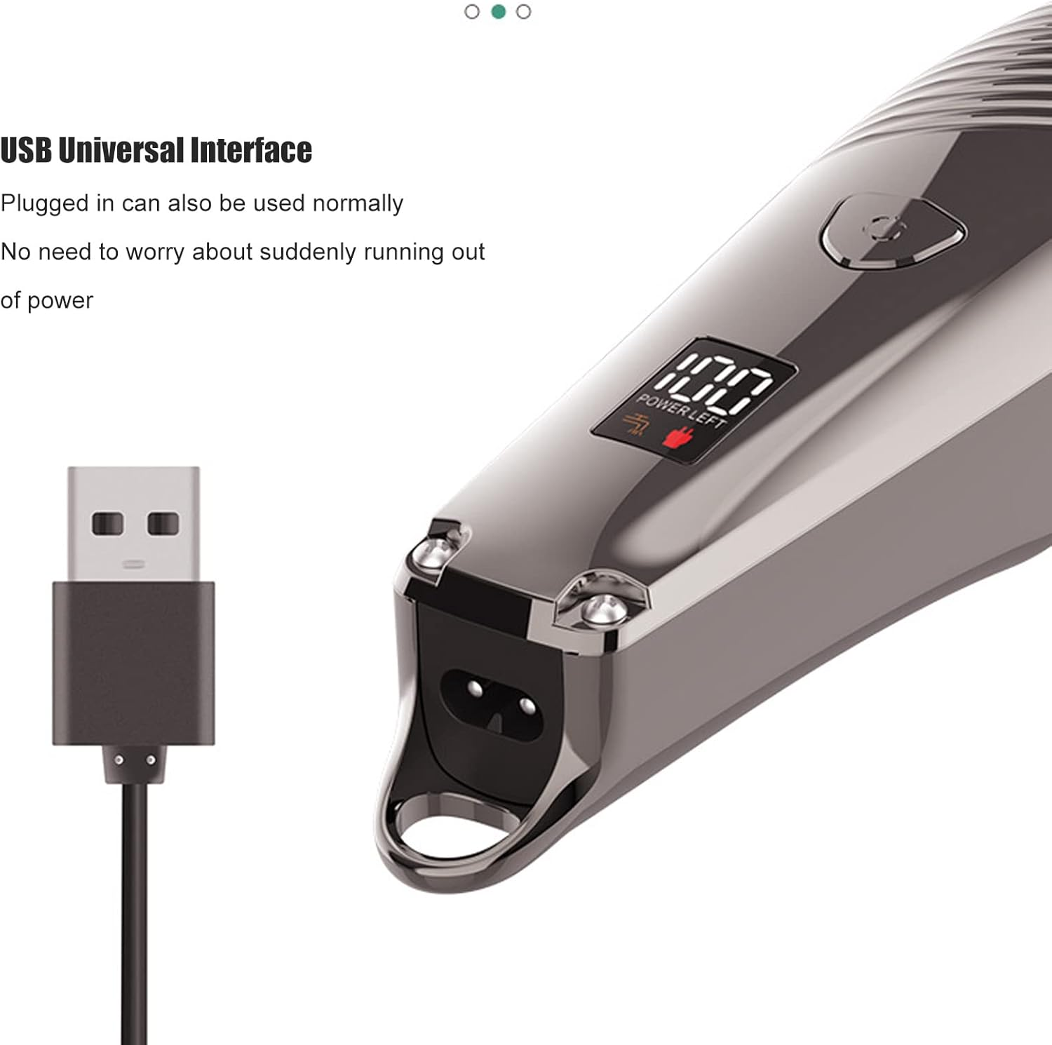 Electric Hair Trimmer Low Noise Portable Clipper for Men Travel Use image number 1