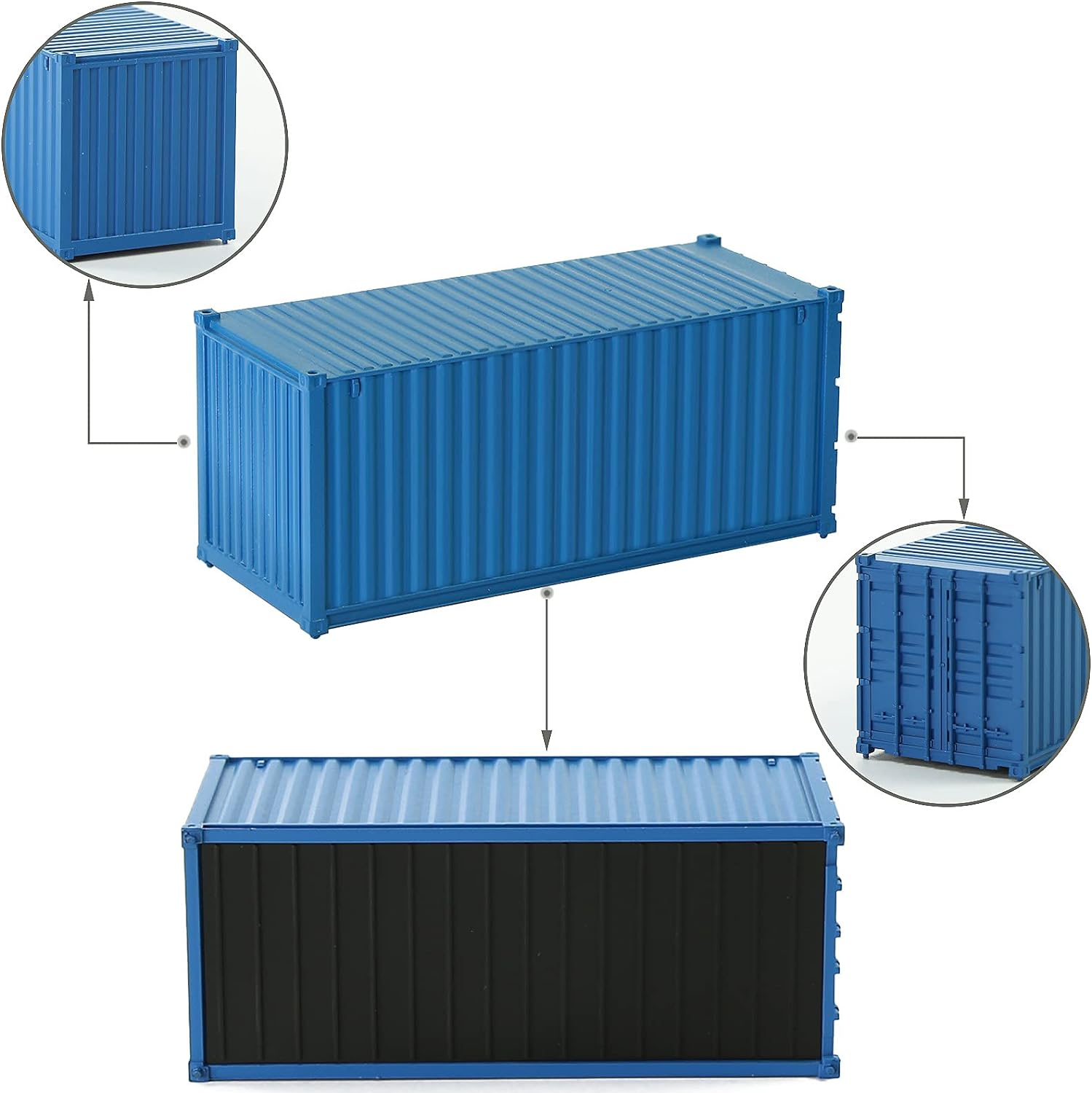 8Pcs Mixed Different 20Ft Freight Container HO Scale Model Train Accessories 1:87 20 Foot Container C8720 image number 6