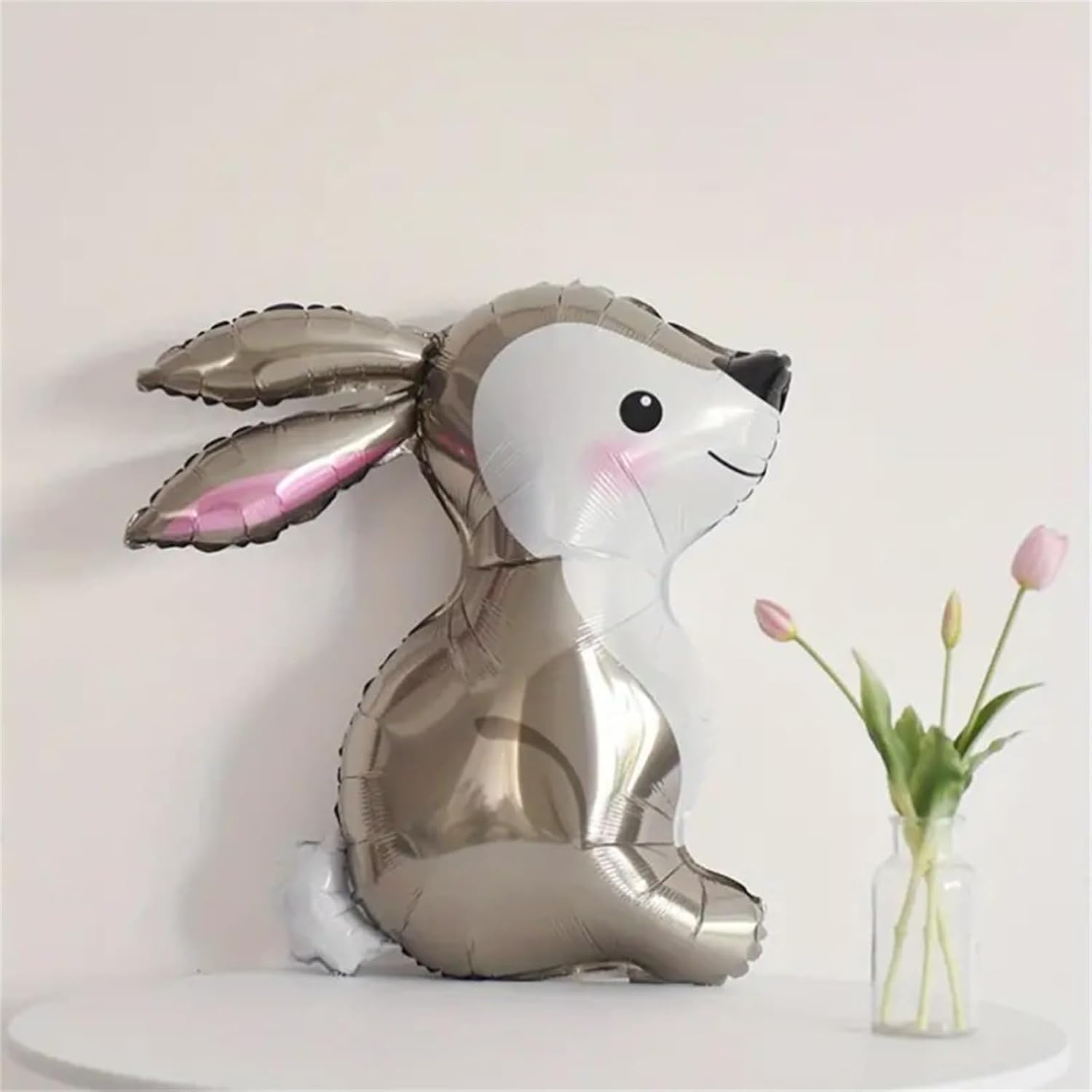 6Pcs Easter Balloons Easter Party Decorations Bunny Balloons Woodland Bunny Balloons Easter Rabbit Foil Helium Mylar Balloons for Easter Party Supplies Animal Farm Birthday Party Decorations image number 4