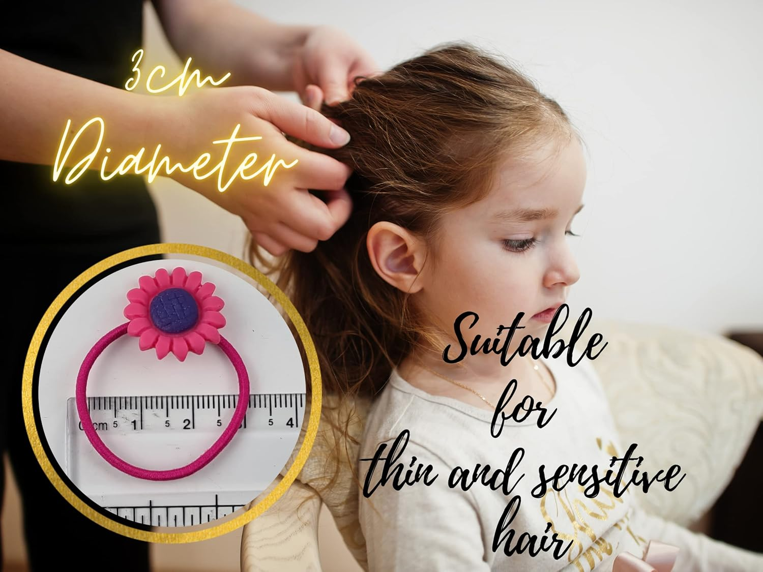 Hair Bobbles for Girls, Rubber Bands for Newborns, Kids Hair Ties, Thin Ropes, Ponytail Holder for Toddlers, Elastic Hair Bands with Cute Cartoons (45 Pieces Dark Pink Beach) image number 1