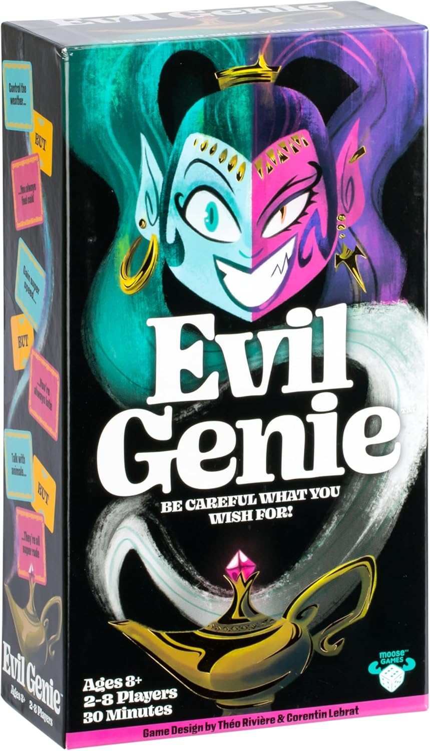 Evil Genie, the Party Game Where Players Combine Good Cards with Evil Cards to Grant One Messed up Wish, Then Guess If the Wish Will Be Taken to Score Points and Win the Game, 2 &ndash; 8 Players​ Ages 8+ image number 3