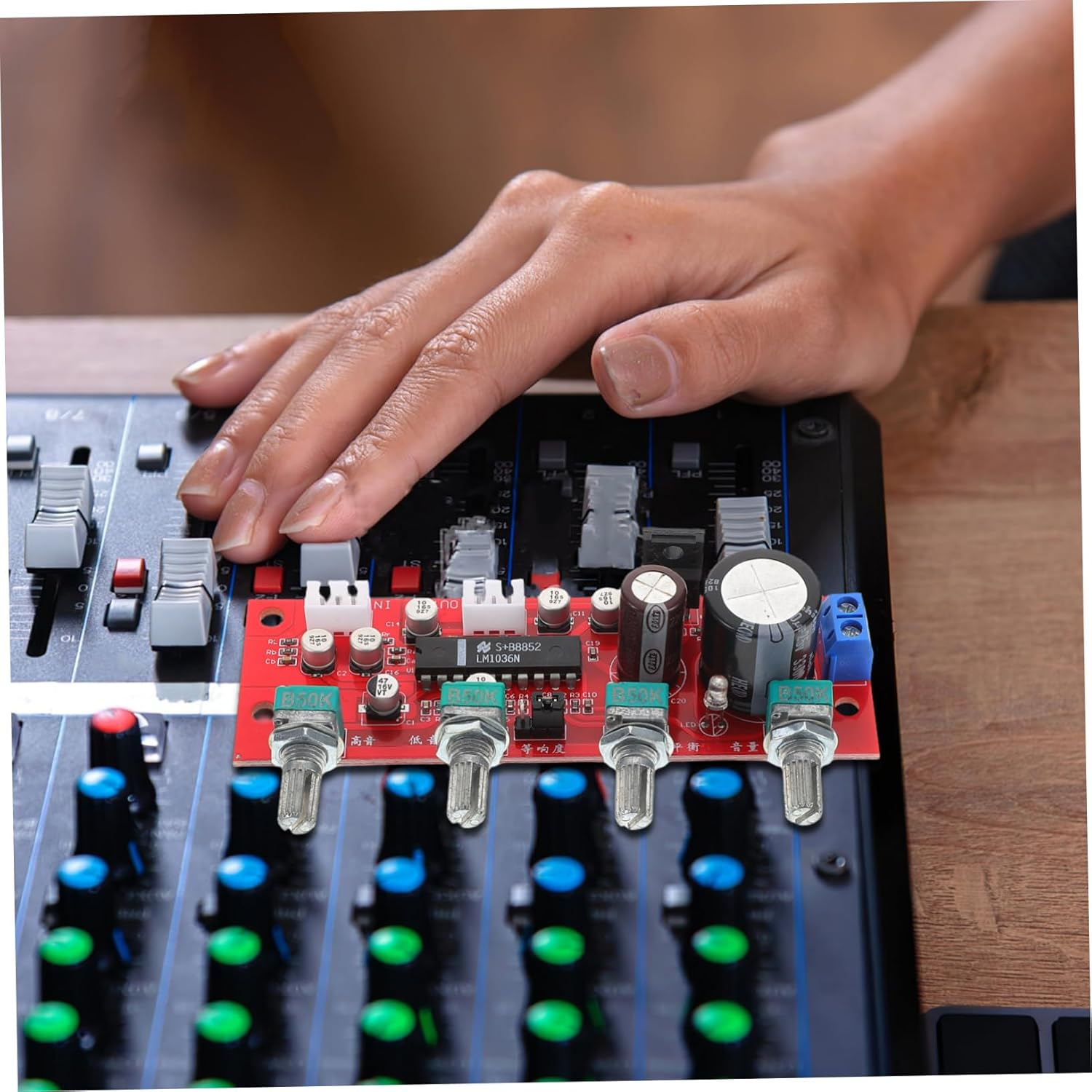 Sosoport Audio Amplifier Control Board Stereo Preamplifier with Treble Bass Control for Enhanced Sound Clarity Music Recording Home Entertainment and Live Performances image number 2