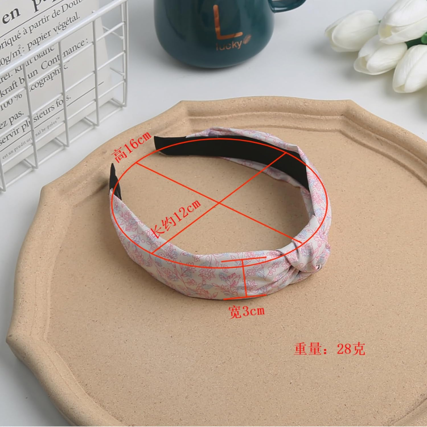 Hair Bands for Women, Wide Vintage Headbands, Head Turban, Women'S Hair Bandana, Twisted Knot Elastic Headbands for Daily Use Yoga Sports (6Danseflowera) image number 3